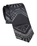 Old Tiger Stadium Black Necktie, Historic Detroit Tie, by Cyberoptix