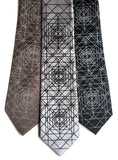 Black and white op art geometric neckties