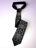 Retro Reflective Ink Necktie, Abstract Triangle Pattern, by Cyberoptix