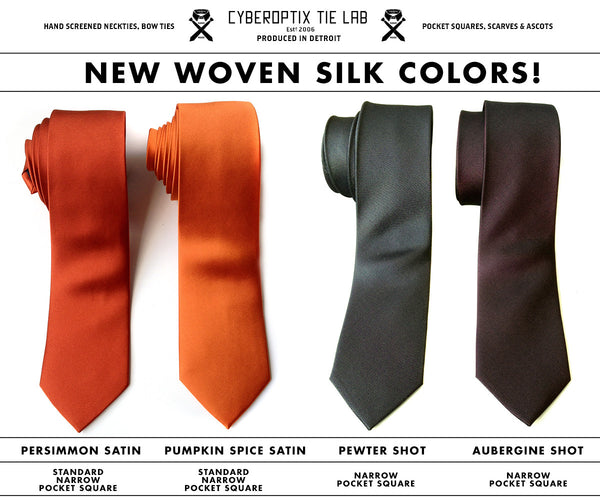 Solid Color Silk Ties, No Print. 66+ Colors! Standard & Narrow Size
