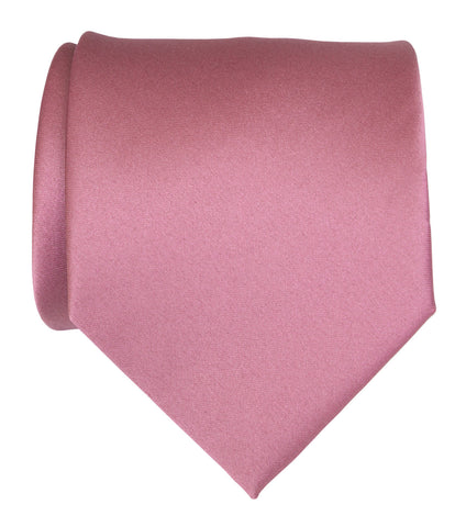 Orchid Necktie. Purple-Pink Solid Color Satin Finish Tie, No Print