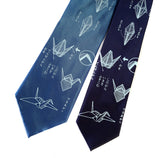 Blue Origami Crane print neckties, by Cyberoptix 