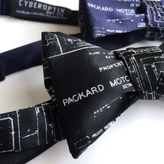 Detroit Map Bow Tie, Packard Plant Engineering Blueprint