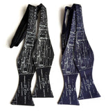 Packard Plant Engineering Blueprint Bow Ties, Detroit Map Ties