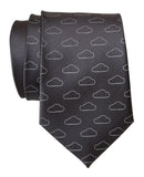 Partly Cloudy Charcoal Necktie, Cloud Pattern Tie, by Cyberoptix