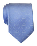 Partly Cloudy Periwinkle Necktie, Cloud Pattern Tie, by Cyberoptix