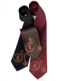 Penny Farthing Necktie. Antique Bicycle microfiber tie.