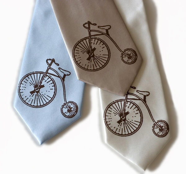 Penny Farthing Silk Necktie. Antique Bicycle tie. – Cyberoptix TieLab
