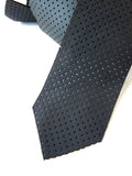 black skinny perforated leather tie