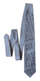 Light gray Periodic Table print necktie, chemistry tie, by Cyberoptix