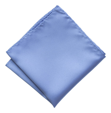 Periwinkle Pocket Square. Lavender Blue Solid Color Satin Finish, No Print