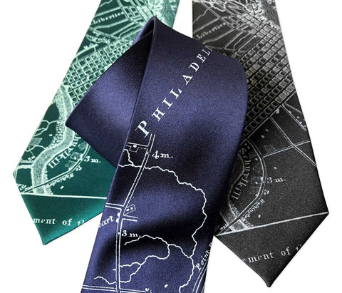 Philadelphia City Map Necktie, Pennsylvania Tie