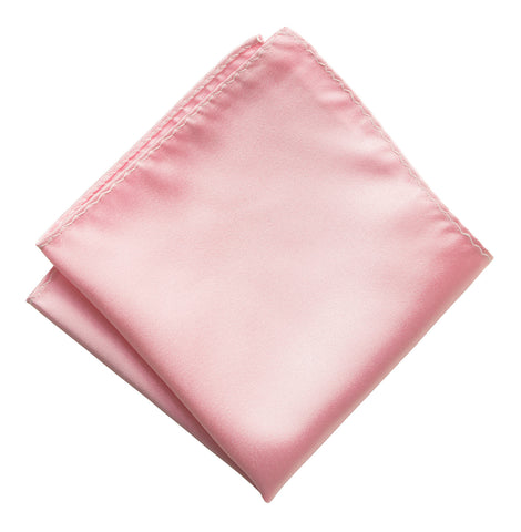 Pink Pocket Square. Solid Color Satin Finish, No Print