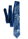 Pisces Necktie, French Blue. Two Fishes Zodiac Constellation Print Tie, by Cyberoptix