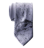 Pisces Necktie, Steel Blue. Two Fishes Zodiac Constellation Print Tie, by Cyberoptix