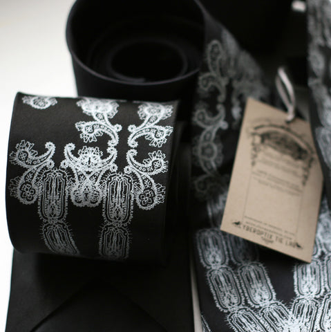 Bubonic Plague Paisley Silk Necktie, Plaguesley Print
