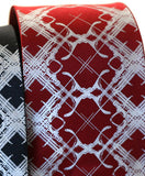 Burgundy Design Addict Necktie. Plaid Habit Tie