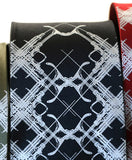 Black Design Addict Necktie. Plaid Habit Tie