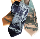 Portland Oregon Map Neckties, Pacific Northwest Ties, by Cyberoptix