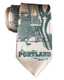 Portland Oregon Map Necktie, Champagne Tie. by Cyberoptix