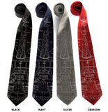 NASA Project Mercury Rocket blueprint mens neckties
