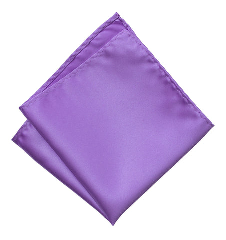 Purple Pocket Square. Solid Color Satin Finish, No Print