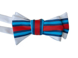 Shaken & Stirred Racing Stripes Bow Tie, Vintage Martini Stripes Print Tie, by Cyberoptix
