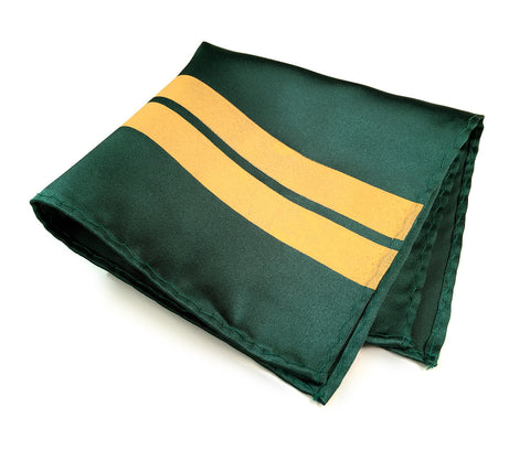 Racing Stripes: British Racing Green Microfiber Pocket Square