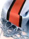 Racing stripes scarf: Gulf-inspired Livery.