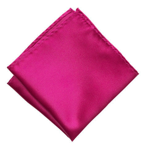 Raspberry Pocket Square. Red-Purple Solid Color Satin Finish, No Print