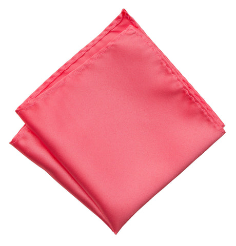 Rose Pink Pocket Square. Solid Color Satin Finish, No Print