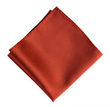 Rust Red Pocket Square. Solid Color Medium Red Satin Finish, No Print, by Cyberoptix