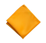 Saffron Pocket Square. Medium Yellow Solid Color Satin Finish, No Print, by Cyberoptix
