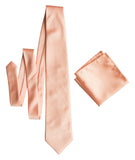 Light Pink Solid Color Pocket Square. Salmon Pink Satin Finish, No Print for weddings, by Cyberoptix