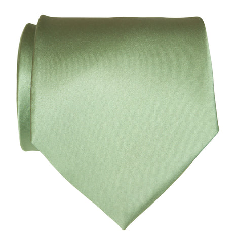 Seafoam Green Necktie. Solid Color Satin Finish Tie, No Print