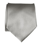 Silver solid color necktie, grey tie by Cyberoptix Tie Lab