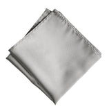 Silver Pocket Square. Solid Color Grey Satin Finish, No Print, by Cyberoptix