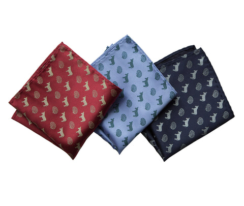 Smart Ass Pocket Square, Brains and Donkeys Pattern Print
