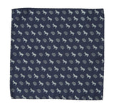 Smart Ass Pattern Print, Steel on Navy Blue Pocket Square, by Cyberoptix