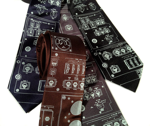 Space Shuttle Controls Silk Necktie