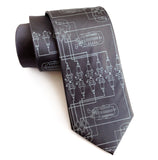 Spark Plug Necktie, charcoal grey