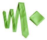 Green solid color necktie, spring green tie for weddings by Cyberoptix Tie Lab
