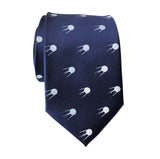 Sputnik Necktie, Silver on Navy Blue Satellite Print Tie, by Cyberoptix