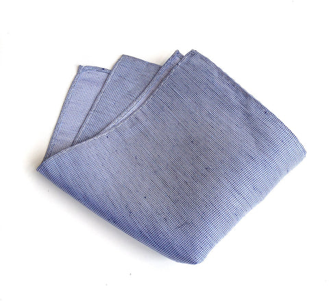 Nautical Blue Linen Pocket Square. Solid Color, St. Clair