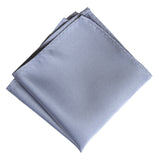 Steel Blue Pocket Square. Solid Color Blue-Grey Satin Finish, No Print, by Cyberoptix