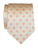 Tiny Cat Face Champagne Necktie, Cat Pattern Tie, by Cyberoptix