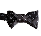 Tiny Scissors Print Black Bow Tie, Scissors Pattern Tie, by Cyberoptix