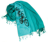 teal silkscreened bike scarf