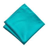 Turquoise Pocket Square. Solid Color Satin Finish, No Print, by Cyberoptix