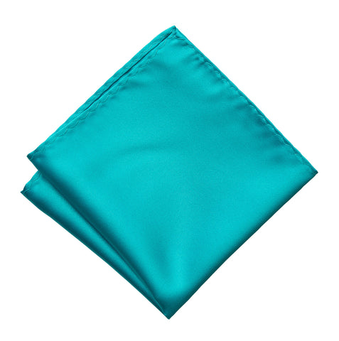 Turquoise Pocket Square. Solid Color Satin Finish, No Print
